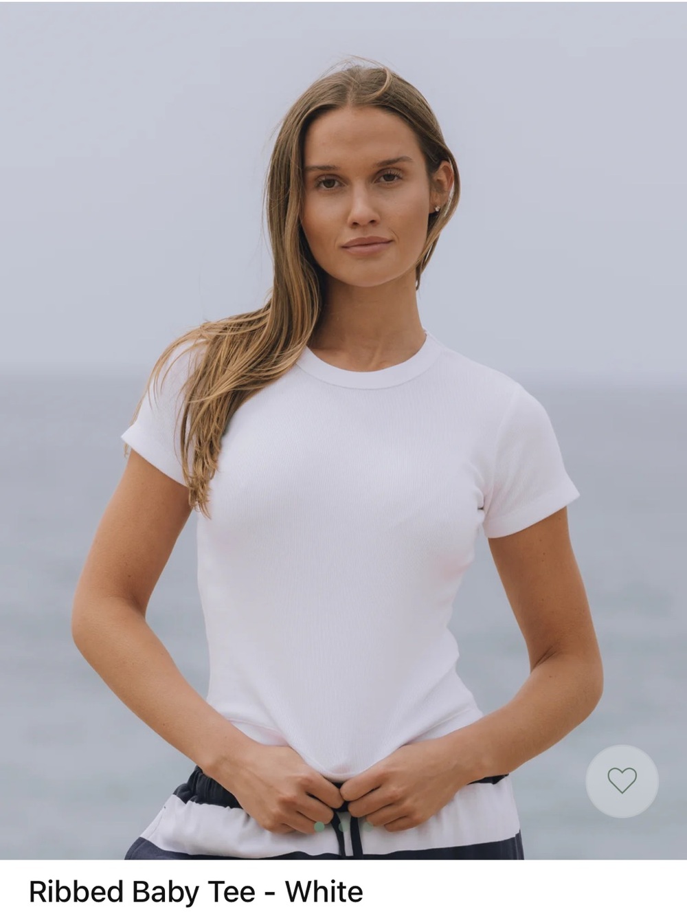 Daily Drills Ribbed Baby Tee - White NWT
